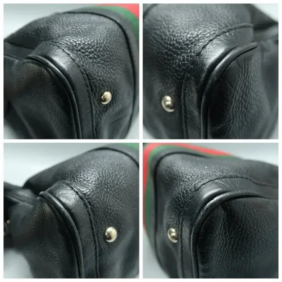 GUCCI Boston Black Leather Satchel 697-021225 - Picture 6 of 12